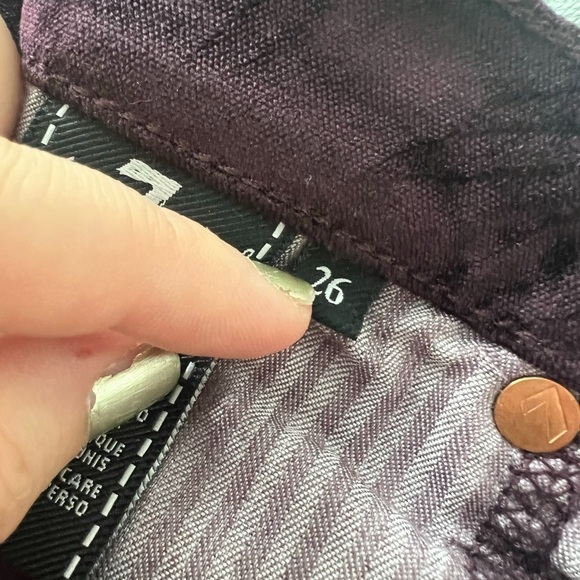 7 for all mankind velvet slim kick pants in boysenberry - Picture 7 of 9